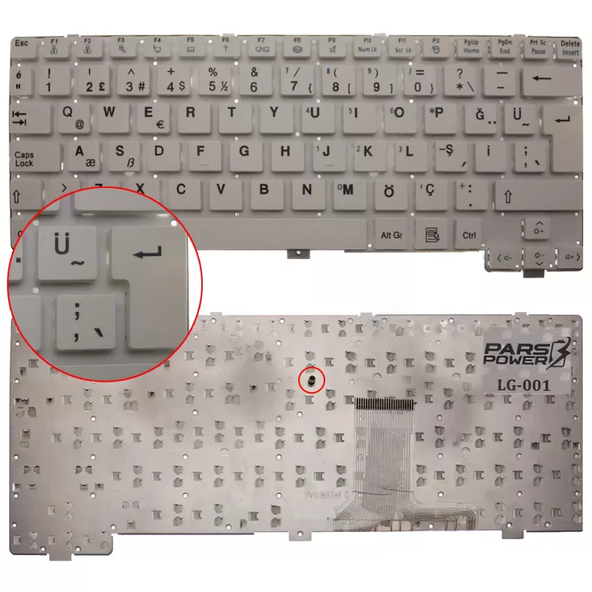 Lg X170 Uyumlu Notebook Klavyesi (Beyaz TR)
