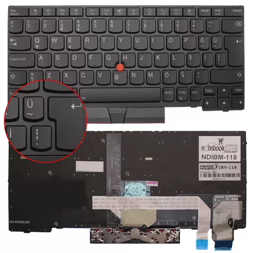 Lenovo ThinkPad L13 20R3S0QG00 Klavye Işıklı (Siyah TR)