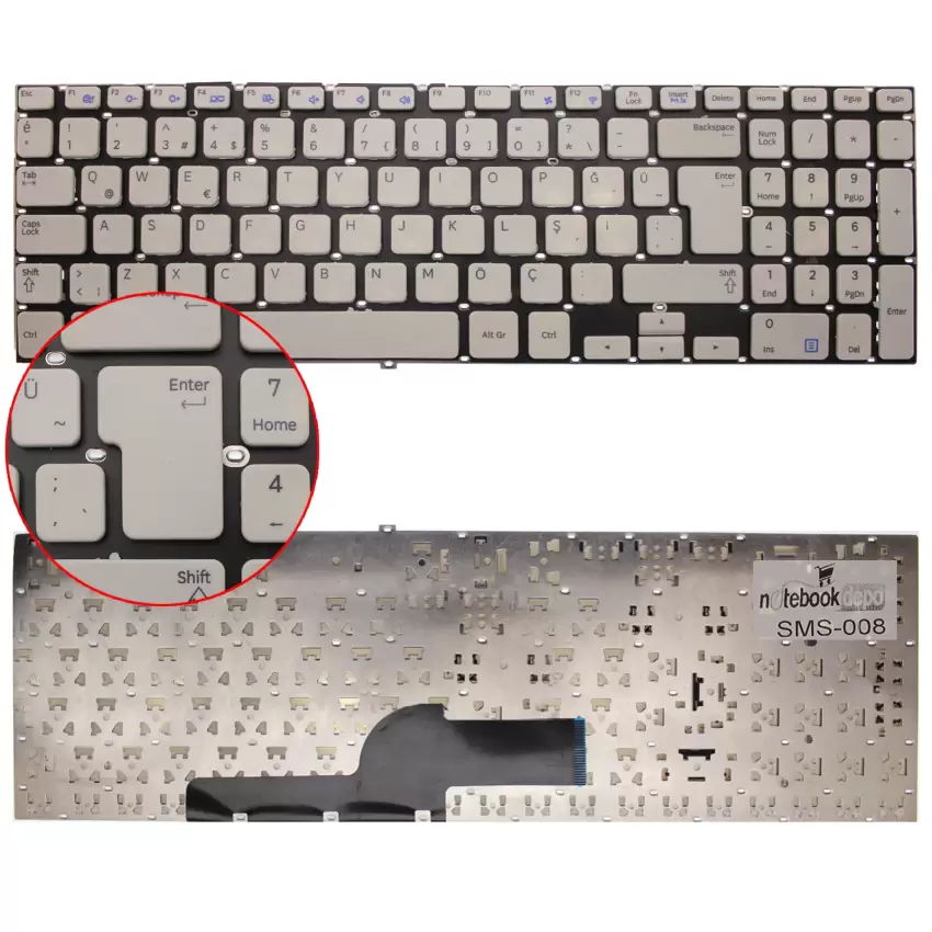 Samsung NP355V5C-S04TR, NP270E5E-X02TR Notebook Klavye (Beyaz TR)