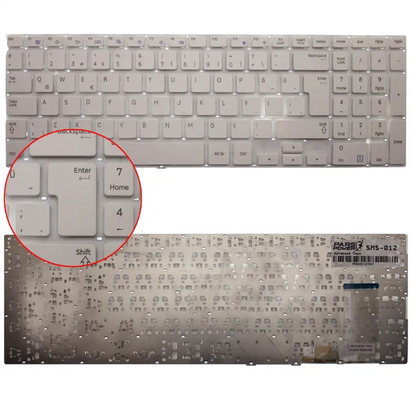 Samsung NP450R5G-X07TR, NP370R5E-S07TR Notebook Klavye (Beyaz TR)