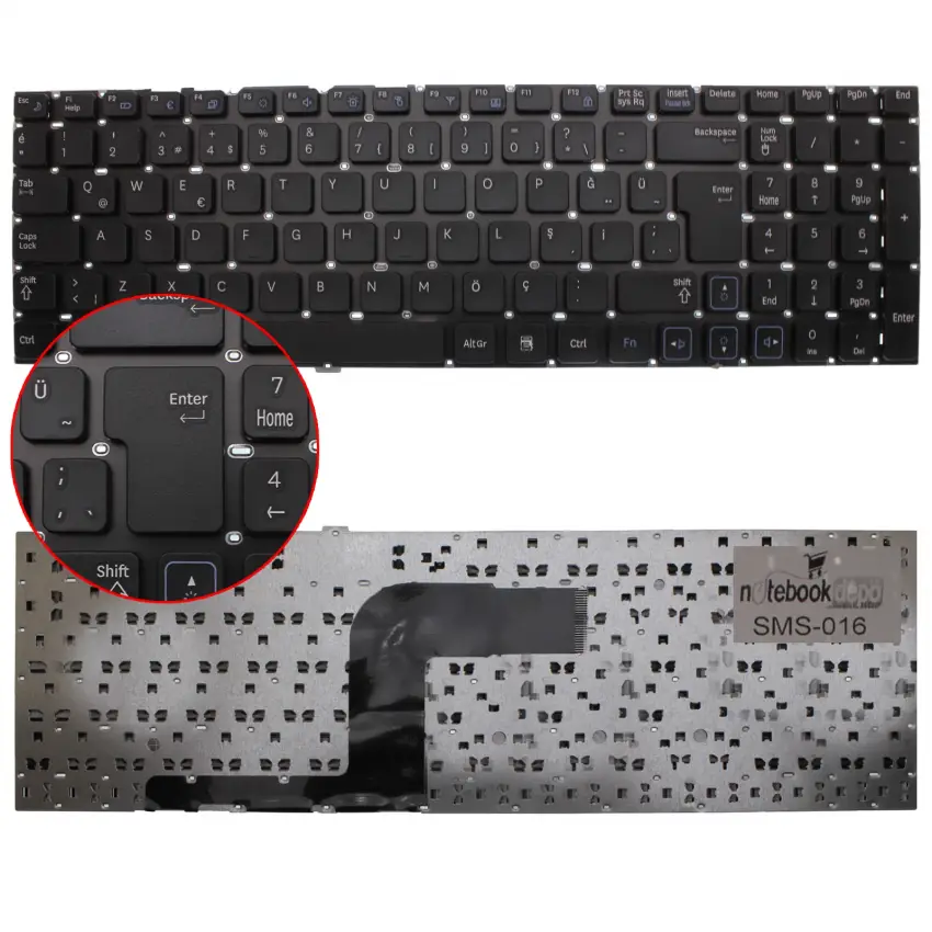 Samsung NP-RC510-S03TR, NP-RC520-S02TR Notebook Klavye (Siyah TR)