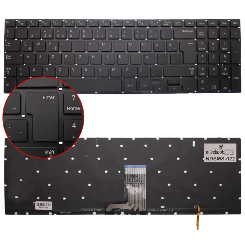 Samsung 870Z5E-X03TR Uyumlu Notebook Klavye (Siyah Işıklı TR)