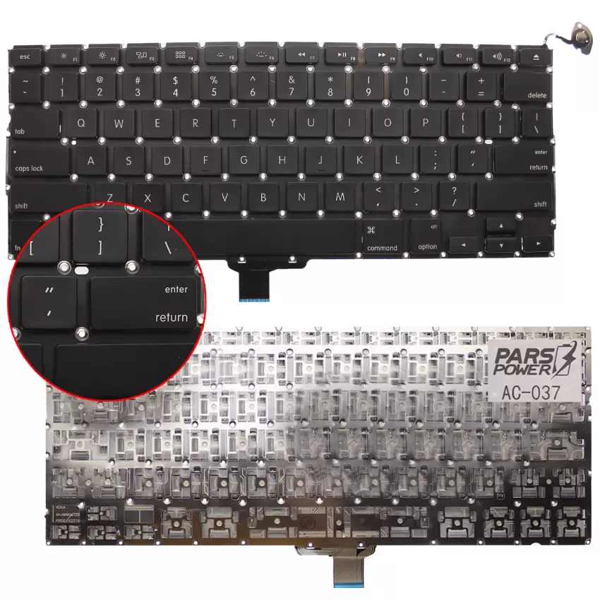 Apple MacBook Pro A1278 MD314LL/A (Z0NKQ) Klavye (Siyah İng)