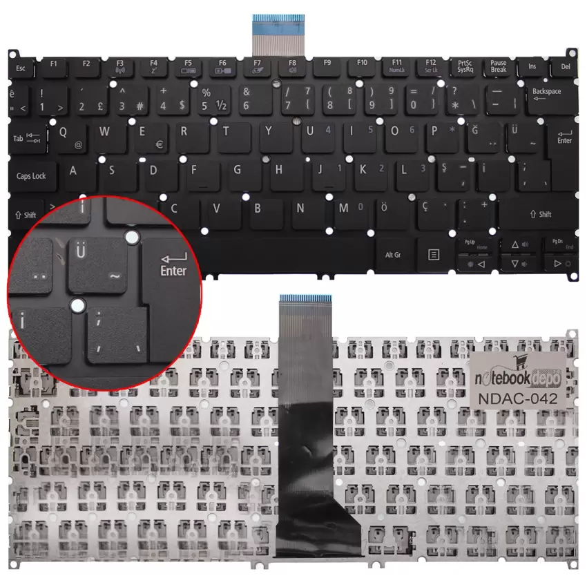 Acer NSK-R71BW01, RT0SW Notebook Klavye (Siyah TR)