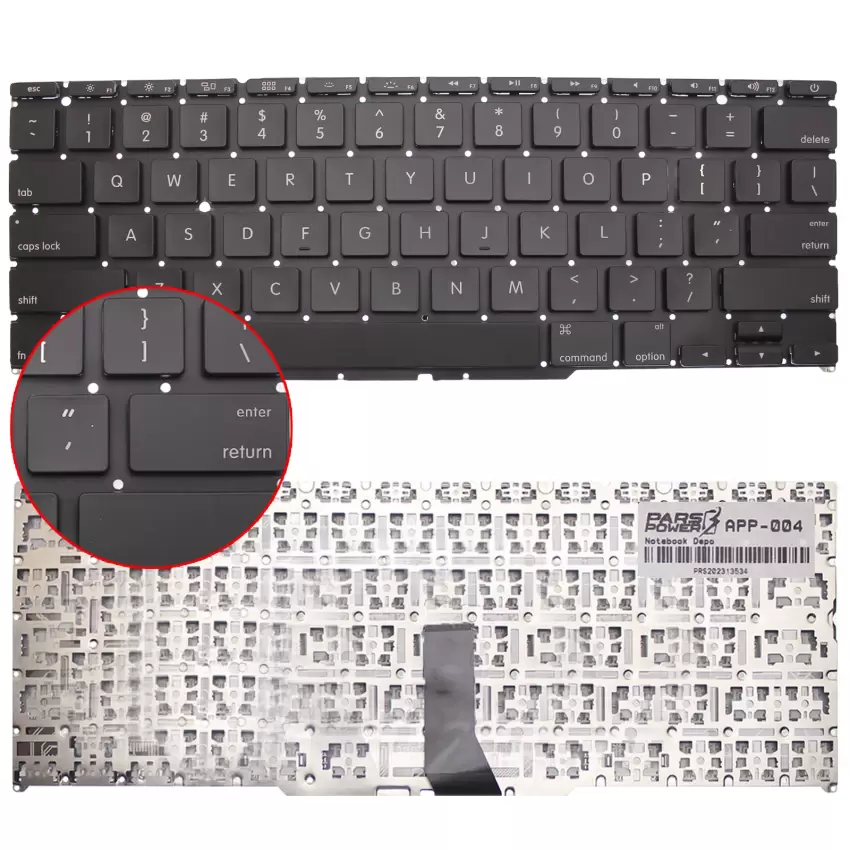 Apple MacBook AIR MD711LL/A, MD712LL/A Klavye (Siyah Tr)