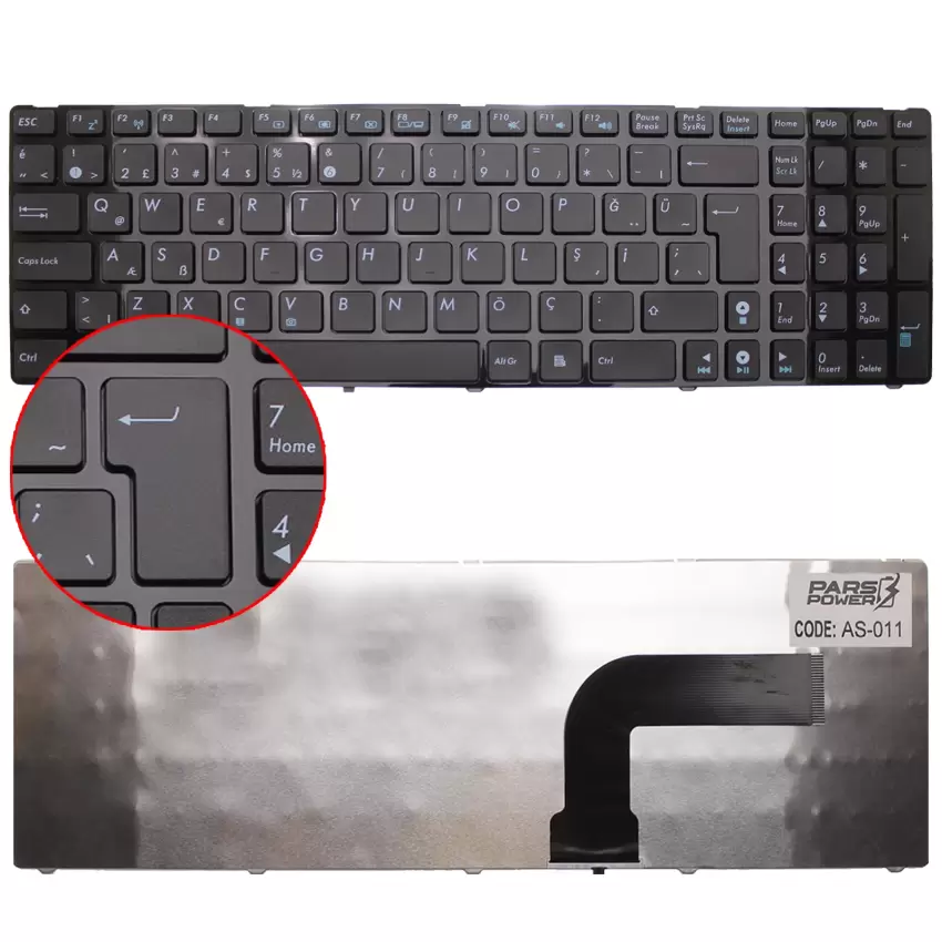 Asus K52R, K52S, K53E, K53S Notebook Klavye (Siyah TR)
