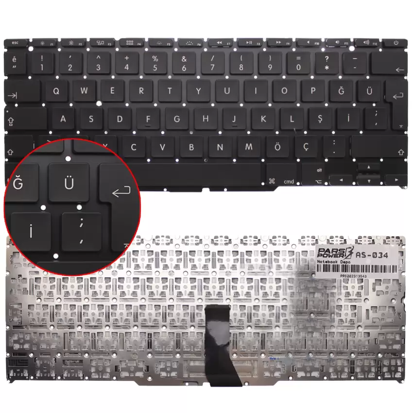 Apple MacBook AIR MD711LL/A, MD712LL/A Klavye (Siyah Tr)
