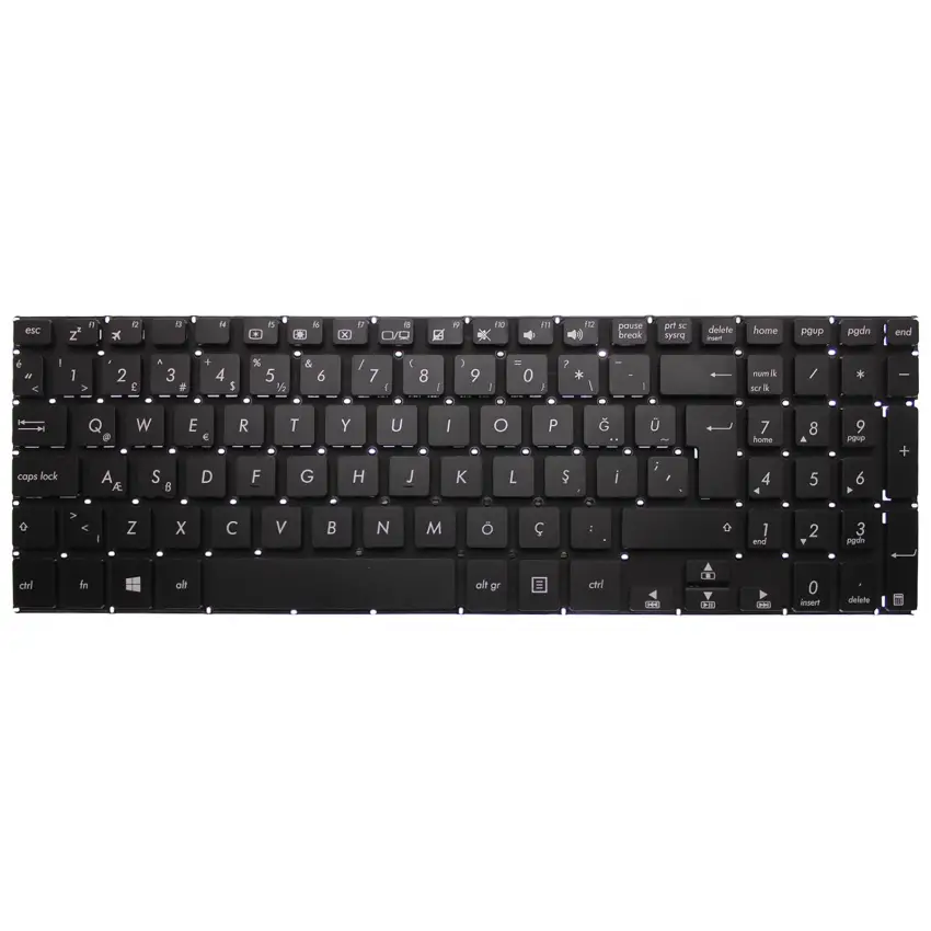 Asus Transformer TP500, TP500L, TP500LA Notebook Klavye (Siyah TR)