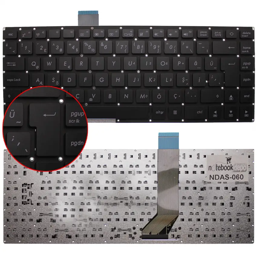 Asus K451 Notebook Klavye (Siyah TR)