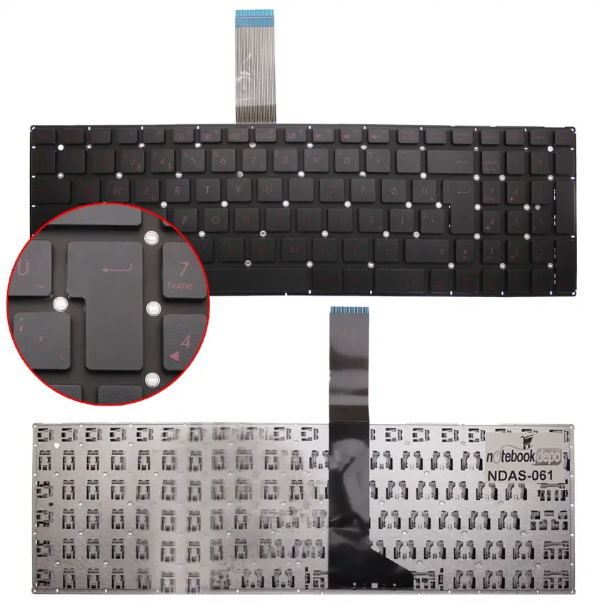 Asus A550, F550, F552, K550 Notebook Klavye (Siyah TR)