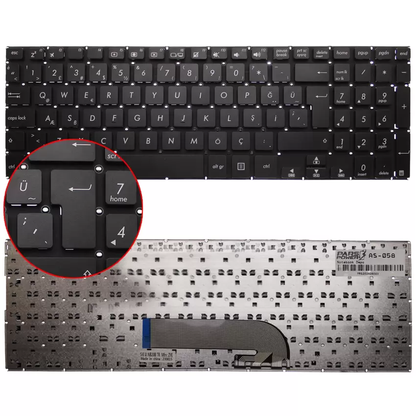 Asus TP501UQ-CJ019TC Notebook Klavye (Siyah TR)
