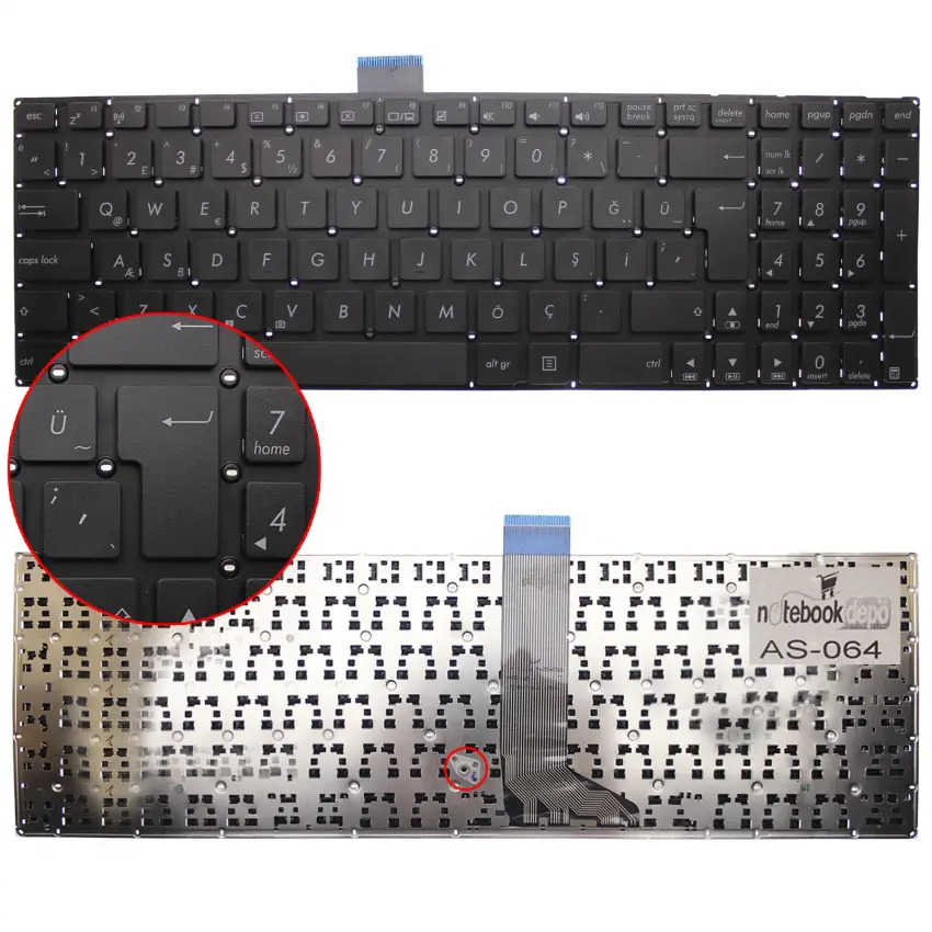 ASUS S500CA Notebook Klavye (Siyah TR)