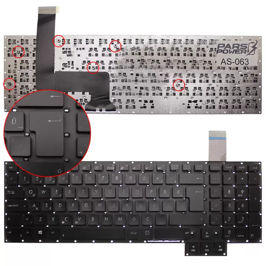 Asus G750JW-NH71 Uyumlu Notebook Klavye (Siyah TR)