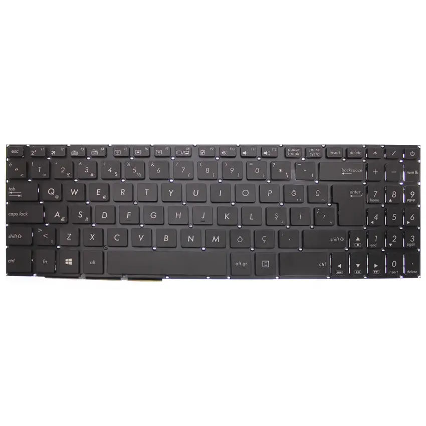 Asus VivoBook N580VD, N580GD, N580VN, M580 Notebook Klavye (Işıklı TR)
