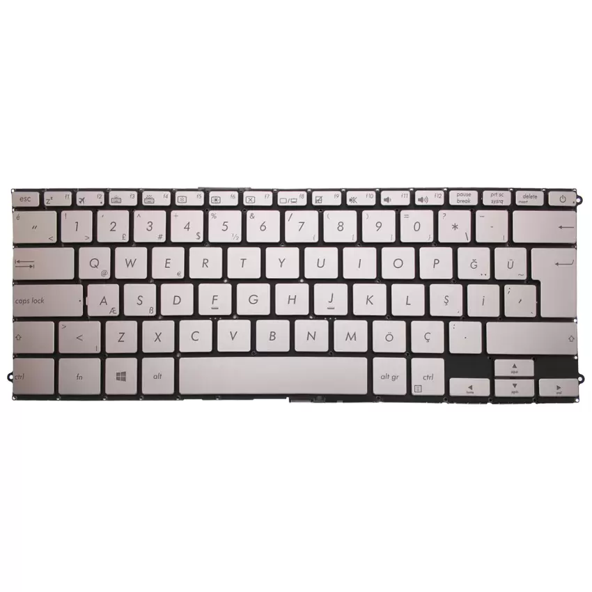 Asus UX490UA Serisi Notebook Klavye (Işıklı Gümüş TR)