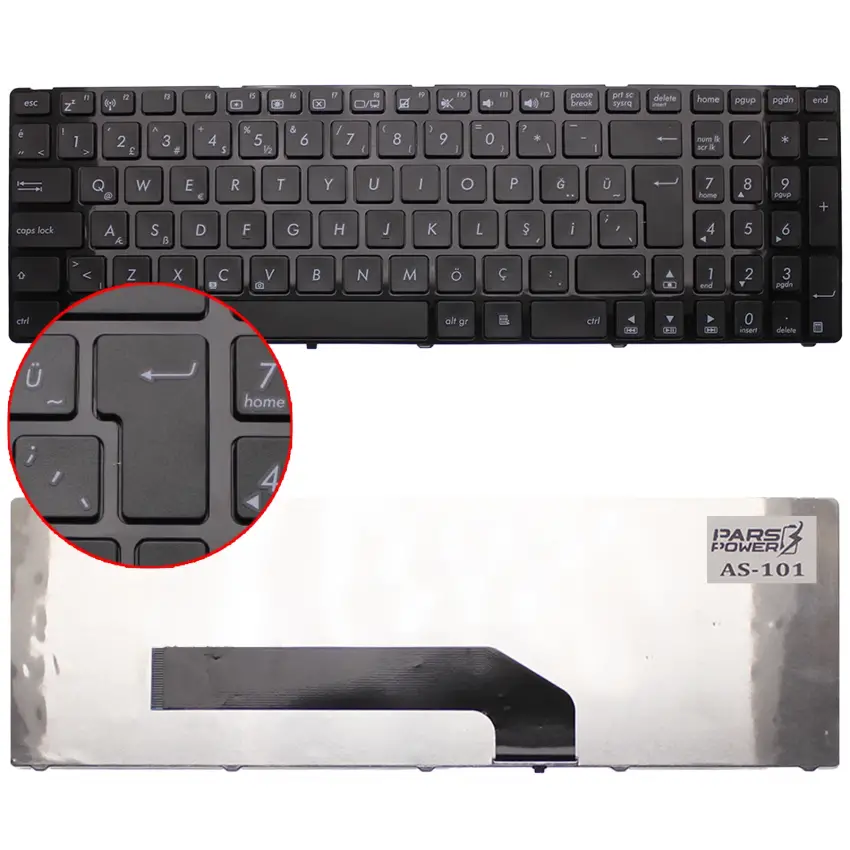 Asus K50IN-200DV-VHB, K50IN-210DV-VHP Notebook Klavye (Siyah TR)