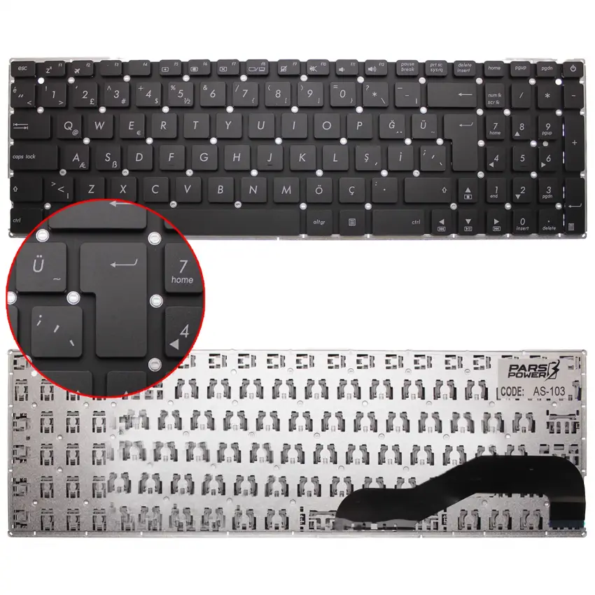 Asus X540SA-XX285D, X540LJ-XX165T Klavye (Siyah TR)