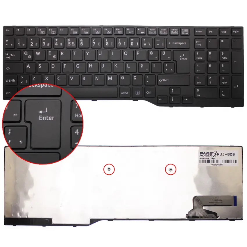 Fujitsu LifeBook AH564-500 Notebook Klavye (Siyah TR)