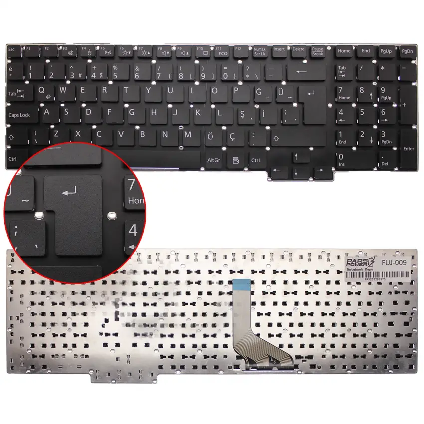 Fujitsu Siemens AH532/GL-500, AH532/G52-500 Notebook Klavye (Siyah TR)