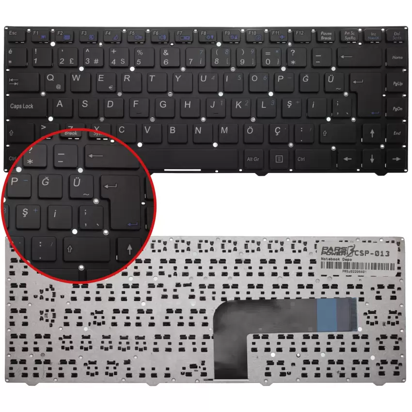 Exper 6-80-W5400-191-1 Notebook Klavye (Siyah TR)