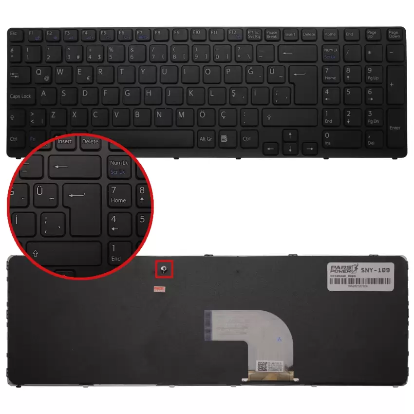 Sony Vaio V133946CS1,149088011USX SEGSQ 1D Notebook Klavye (Siyah TR)
