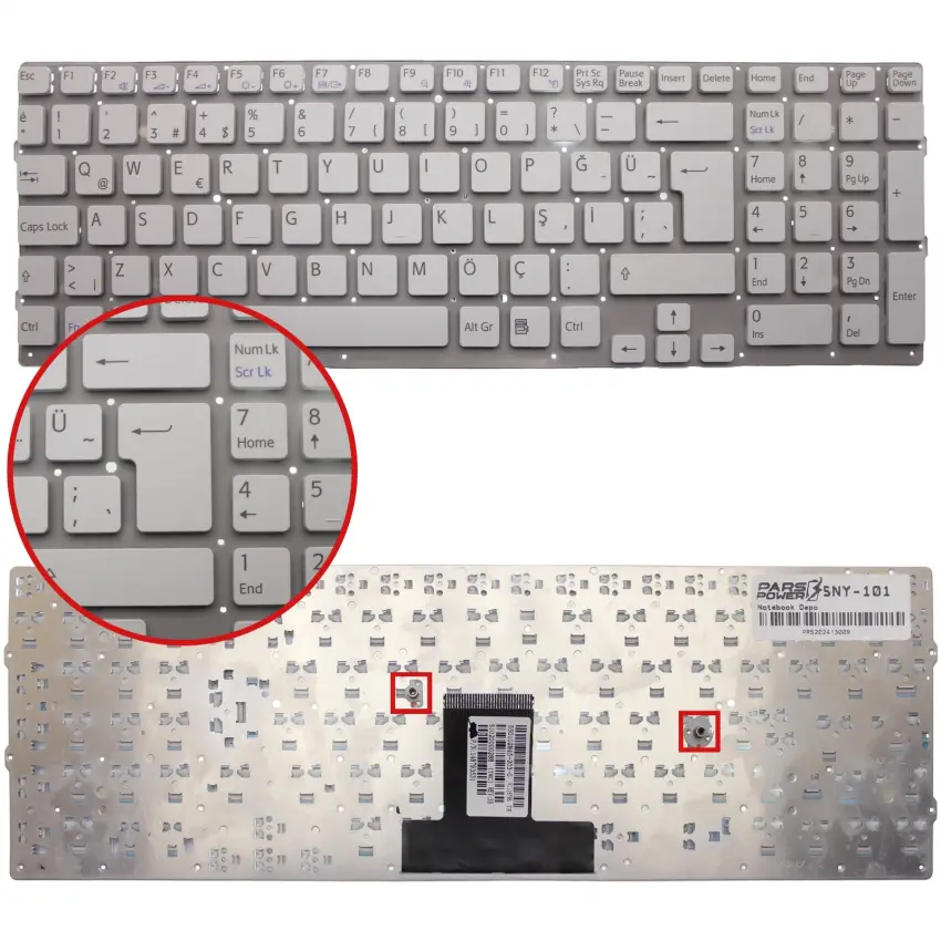 Sony Vaio V1116788, V111678A, V111678B Notebook Klavye (Beyaz TR)
