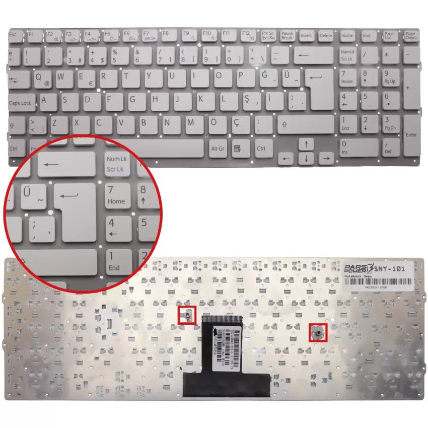 Sony Vaio VPCEB4Z1R Notebook Klavye (Beyaz TR)