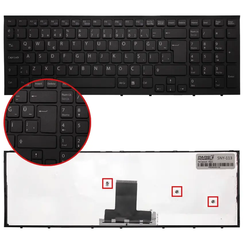 Sony Vaio V1116788, V111678A, V111678B Notebook Klavye (Siyah TR)