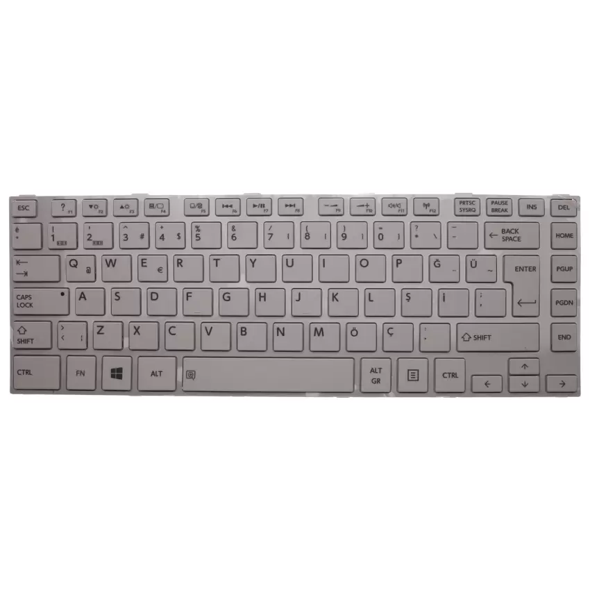 Toshiba Satellite C800, C805, C840, C845, L800, L805, L830, L840 Serisi Notebook Klavye (Beyaz TR)