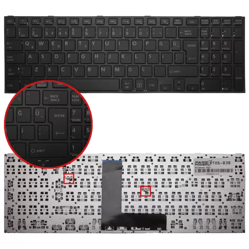 Toshiba Satellite C50-B-10AT Notebook Klavye (Siyah TR)