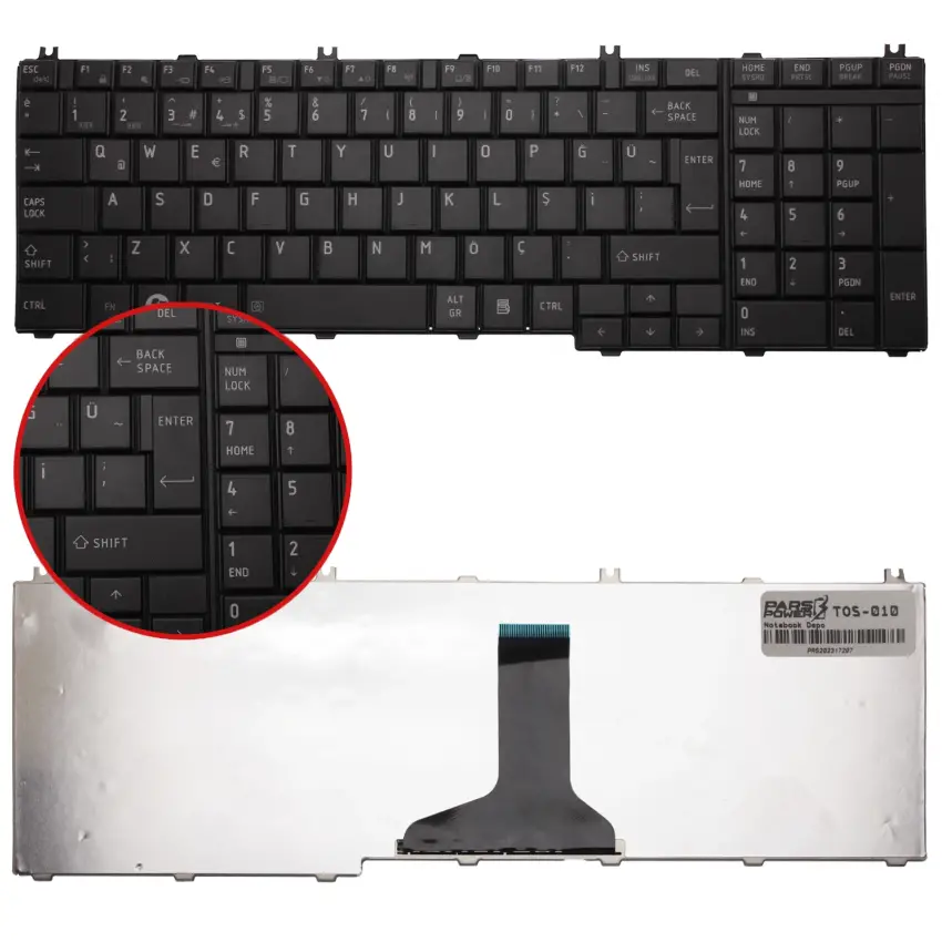 Toshiba Satellite C650D-141, Notebook Klavye (Siyah TR)