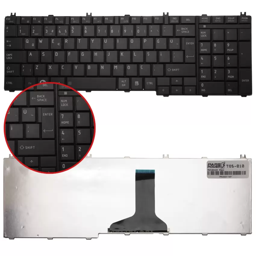 Toshiba Satellite L750-16V, L750-16X Notebook Klavye (Siyah TR)