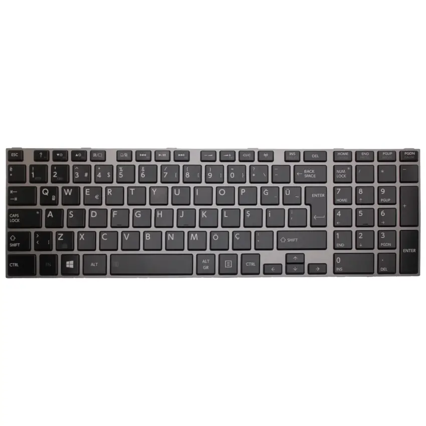 Toshiba Satellite C855-1KP, C855-1L6, C855-1L9 Notebook Klavye Işıklı (Siyah TR)