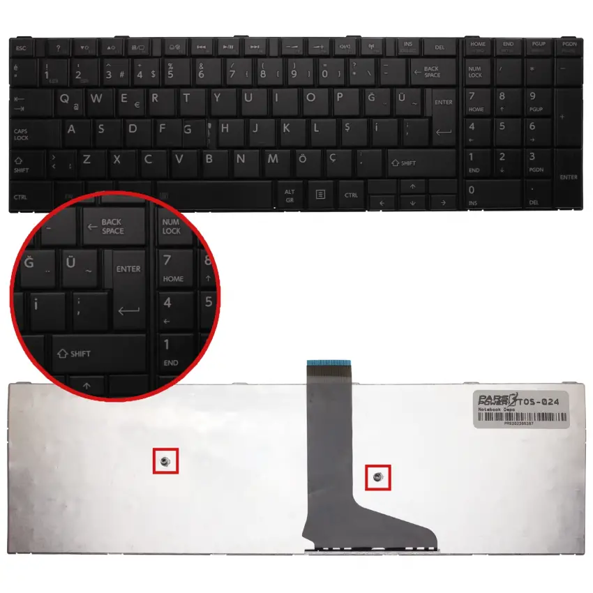 Toshiba Satellite U50T-A Klavye (Siyah TR)
