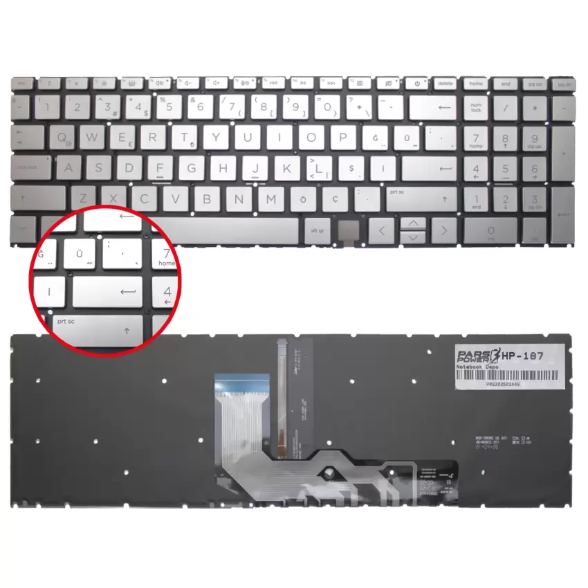 Hp Envy x360 15m-ed Klavye Işıklı (Gümüş TR)