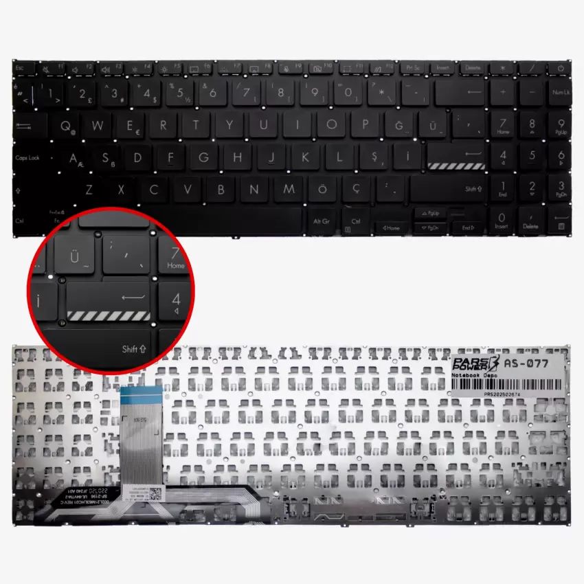 Asus Vivobook Go 15 E1504GA-NJ340 Klavye (Siyah TR)