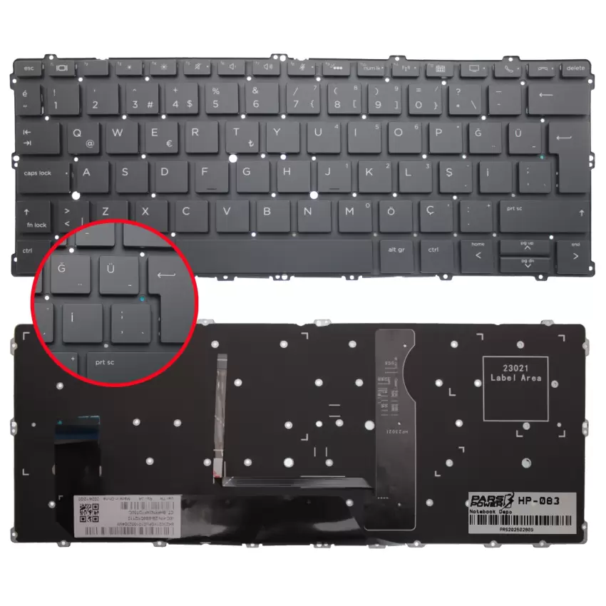 Hp EliteBook x360 1030 G2 Klavye Işıklı (Siyah TR)