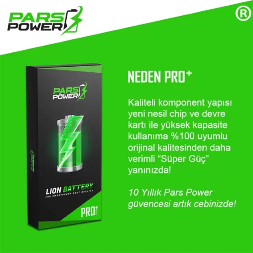 iPhone 6s Yüksek Kapasite Batarya - Pil (Pars Power 2300 mAh)