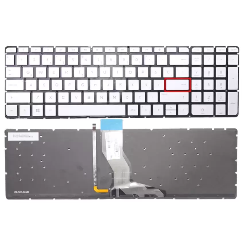 HP ENVY 15-ae Serisi Klavye Işıklı (Gümüş TR)