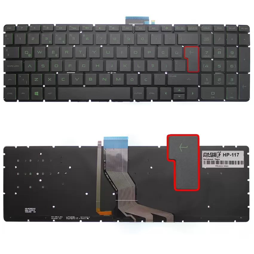 HP ENVY 15-ae101nt (N7L03EA) Klavye Işıklı (Siyah TR)