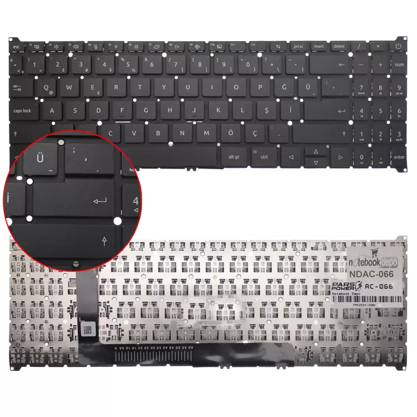 Acer Aspire 5 A715-76 Serisi Klavye (Siyah TR)