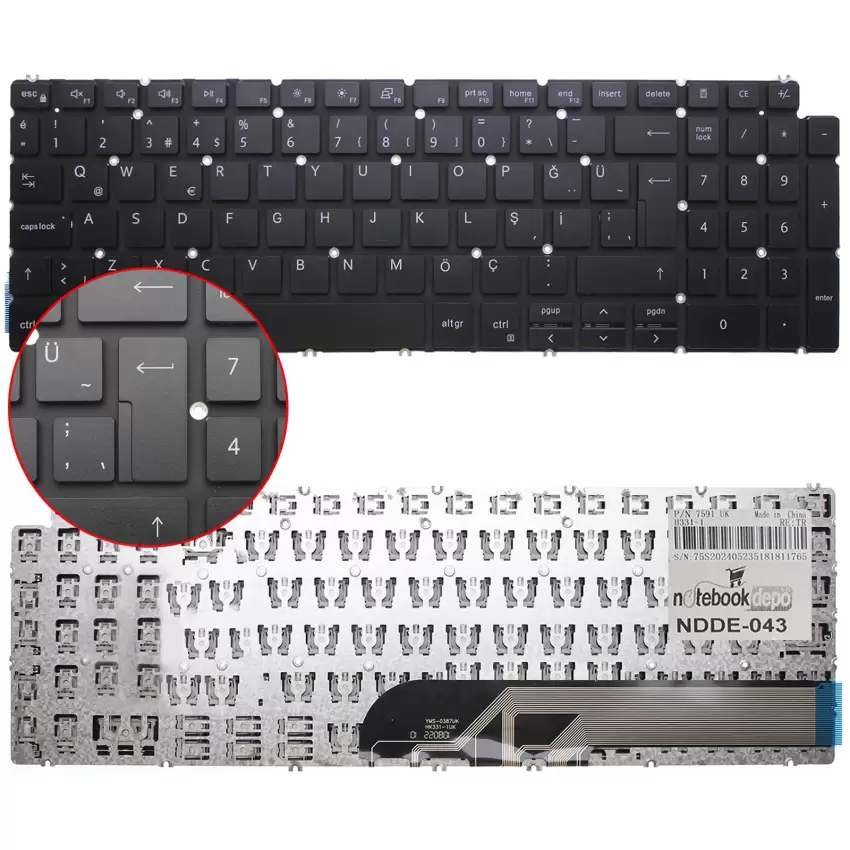 Dell inspiron G15 5511 Serisi Klavye (Siyah TR)