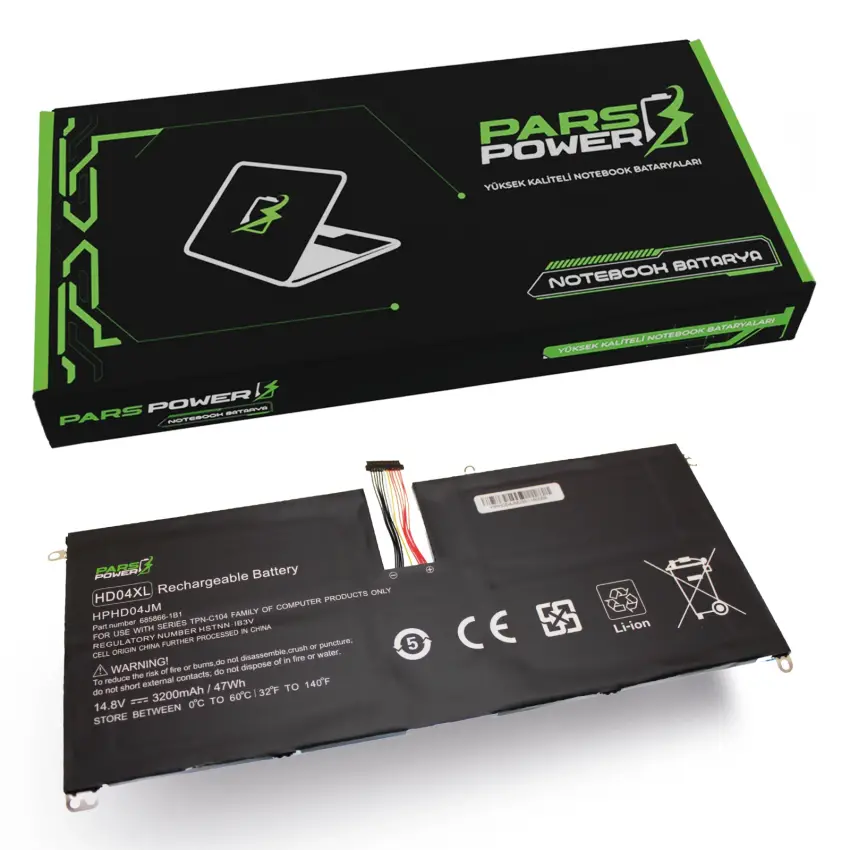 Hp H6D55EA, HD04045XL-PL, TPN-C104 Batarya - Pil (Pars Power)