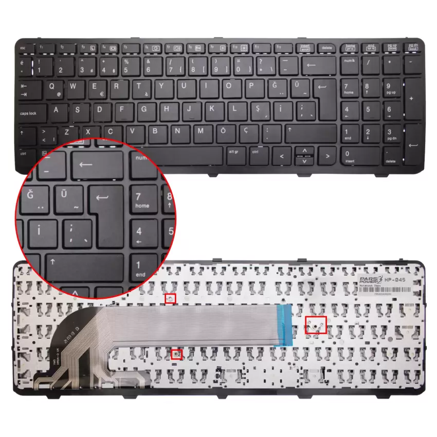 Hp ProBook 450 G1 E9Y45EA, E9Y54EA Notebook Klavye (Siyah TR)