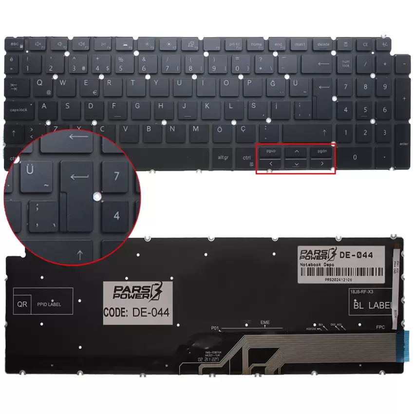 Dell Vostro 7590 P83F, P83F001 Klavye Işıklı (Siyah TR)