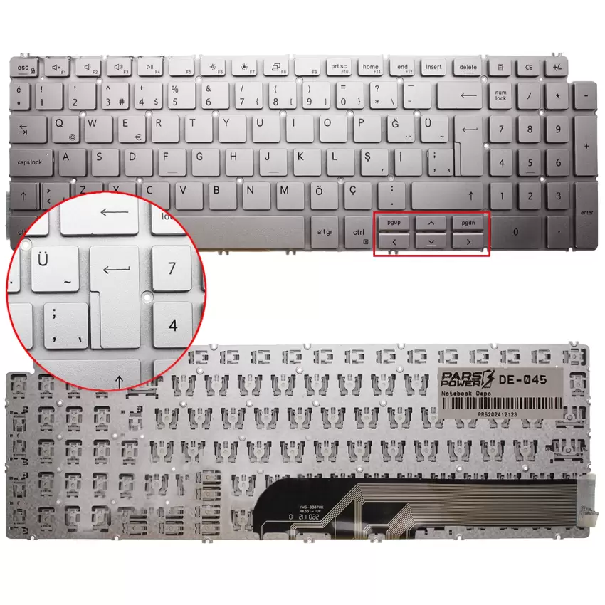 Dell Latitude 3510 P101F, P101F002 Klavye (Gümüş TR)