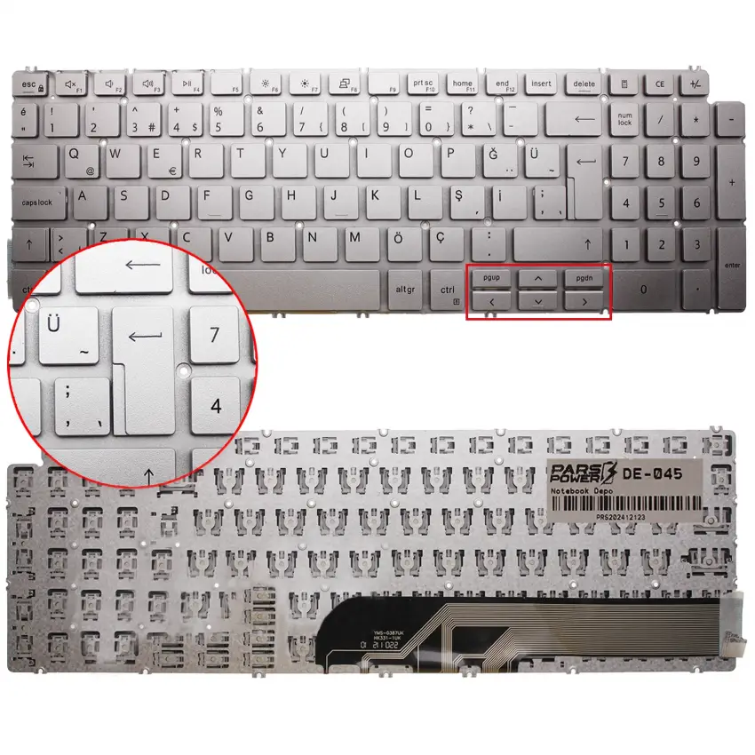 Dell inspiron G15 5511 Serisi Klavye (Gümüş TR)