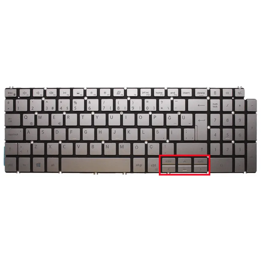 Dell Inspiron 5508, 15-5508, 15 5508 Klavye Işıklı (Gümüş TR)