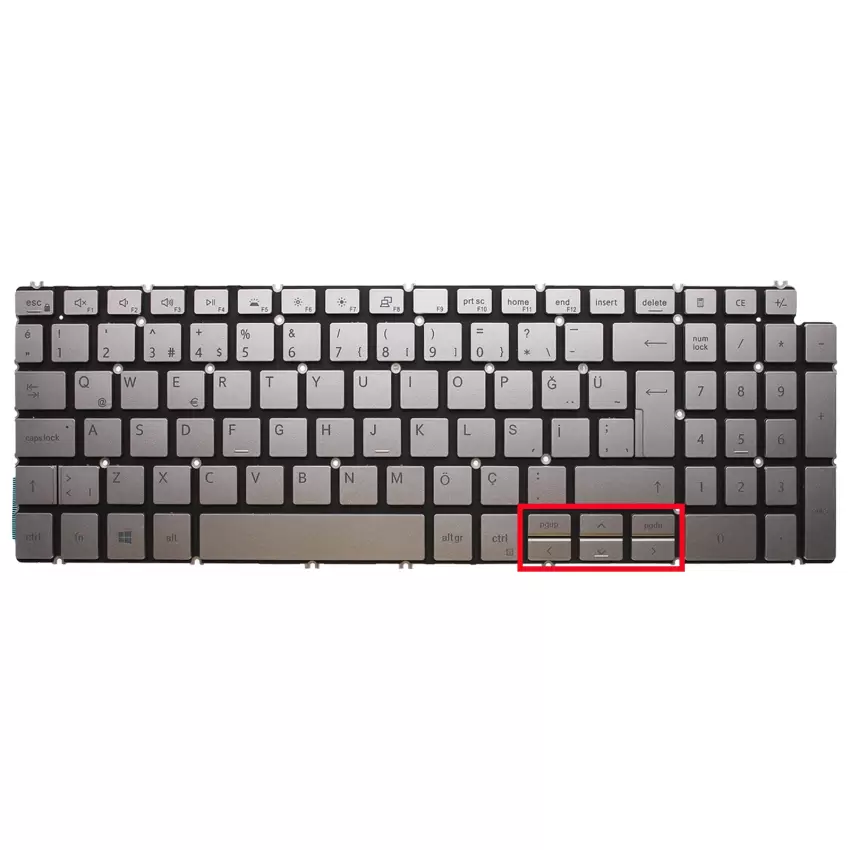 Dell Latitude 3510 P101F, P101F002 Klavye Işıklı (Gümüş TR)