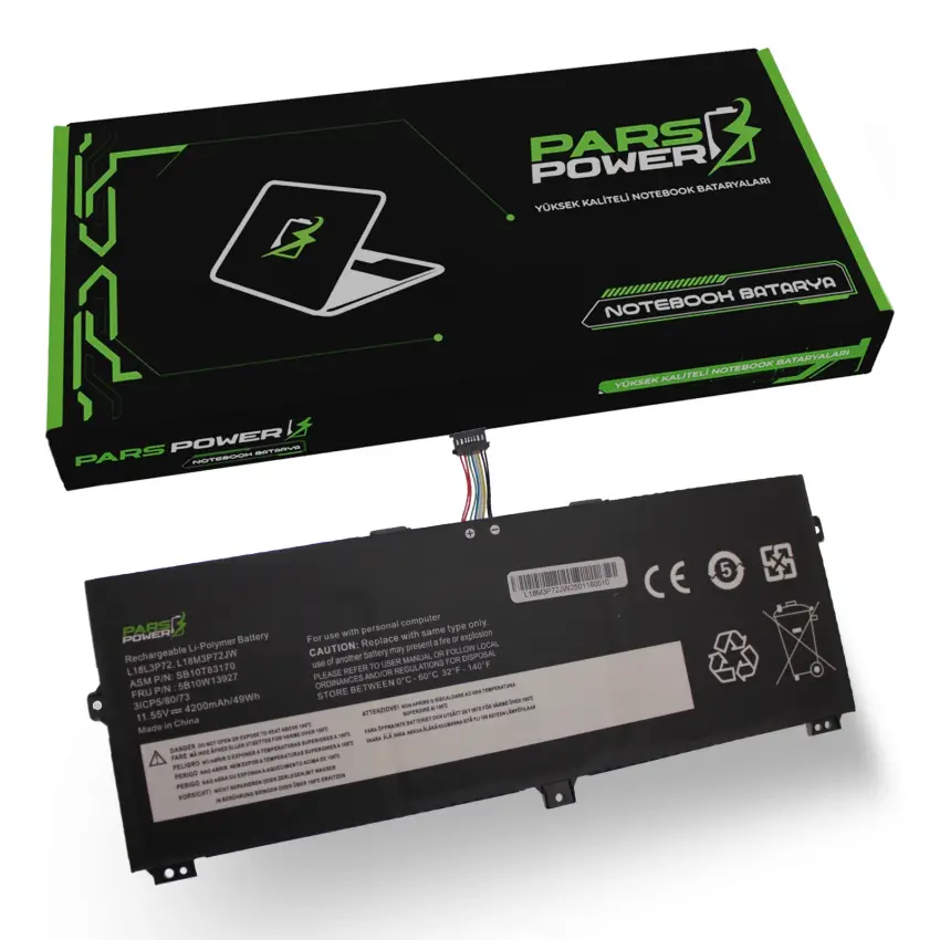 Lenovo ThinkPad Yoga X390, L18M3P72 Batarya - Pil (Pars Power)